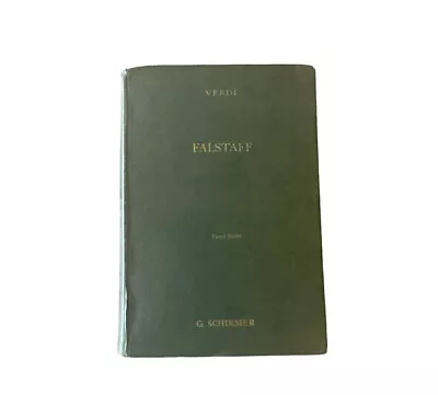 Verdi Falstaff Vocal Score G. Schirmer Vintage 1963 Hardcover • $15