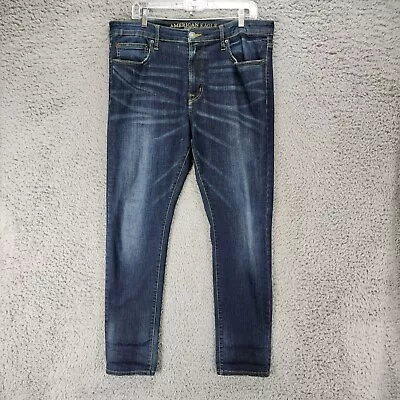 American Eagle Outfitters Jeans Mens 36x30 Dark Wash Stretch Super Skinny • $29