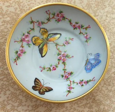 £125 • Buy Atelier Camille Le Tallec Limoges - Stunning Hand Painted Butterfly Bowl C.1946