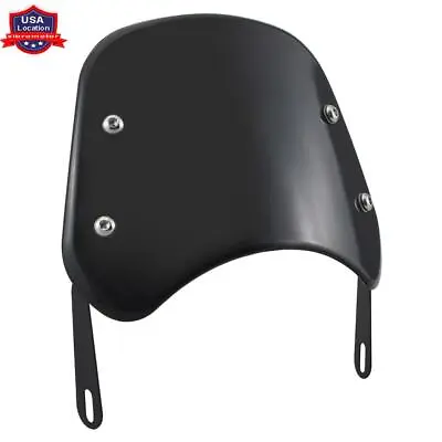Universal Motorcycle Headlight Fairing Windshield Windscreen 5-7'' Round Black • $16.91
