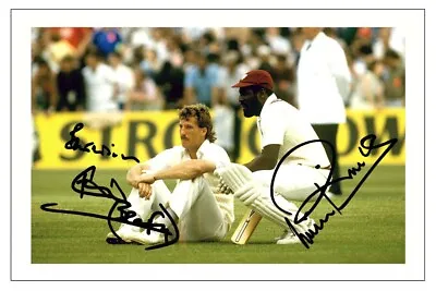 £5.95 • Buy Ian Botham & Viv Richards Cricket Autograph Signed Photo