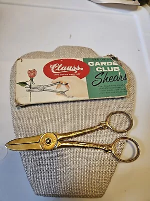 Vintage Garden Club Clauss Scissors Rose Pruning Shears BOX GOLD Fremont Ohio  • $13