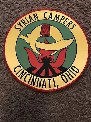 Shriner Large Iron-On Jacket Emblem Patch Syrian Campers Cincinnati Ohio 7.5” • $7.99