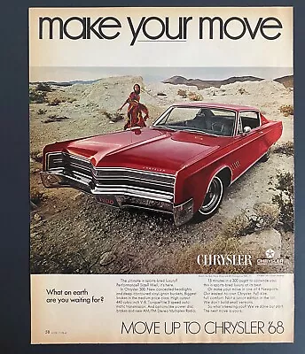 Vintage Print Advertisement Ad Car CHYSLER 1968 300 What On Earth Are You Wait • $6.99