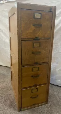 Antique Oak File Cabinet 4 Drawers Library Bureau Sole Makers • $1100