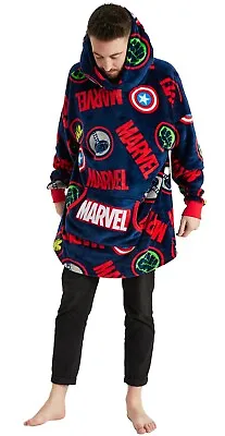Mens Marvel Hoodie Oversized Hoody Hulk Thor Captain America Iron Man • £22.95