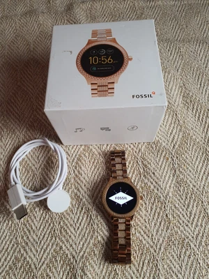 $90 • Buy Fossil Gen 3 Smartwatch Venture Rose-Gold-Tone Diamond Stainless Steel FTW6008