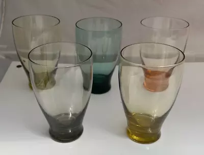 $49 • Buy 5 Tumblers American Modern  Morgantown Russel Wright Glasses 4 1/2  X 1 3/4 