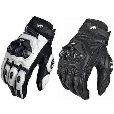 Motorcycle Hard Leather Gloves Heavy Duty Summer & Winter Cross-country Riding • $29.05