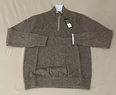 Greyson Cashmere Golf Sweater Sebonack 1/4 Zip Small Gray 588 70W/30C MSRP $285 • $93.34