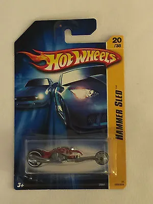 HAMMER SLED - 2006 Red Hot Wheels Die Cast Motorcycle  - Mint On Card • $1.50