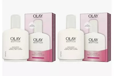 2 X 200ml Olay Beauty Fluid Face And Body Moisturiser Normal Dry Combo • £23.99