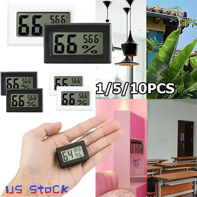$6.41 • Buy 1/5/10PCS Mini Digital Room Thermometer Hygrometer Temperature Humidity Meter US