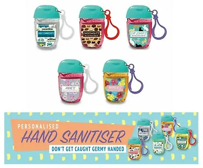 Personalised Name Hand Sanitizer Gel 40ml Anti Bacterial Gel Travel Pocket Gift • £3.95