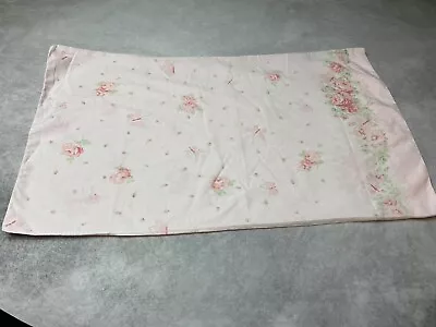 Vintage Baby Pink Floral & Butterflies Dainty Rosettes Standard Size Pillowcase • $7.90