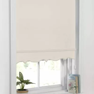 Emma Barclay Scalloped Roller Blind Child Safe Blind Adjustable 90x165cm Cream • £15.99