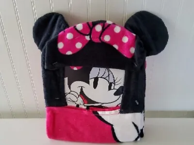 Disney Minnie Mouse Girls Printed Cotton Hooded Beach Pool Bath Towel New • $9.99