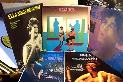 ELLA FITZGERALD 5 LP LOT W SINGS GERSHWIN ELLA & LOUIS ON BROADWAY SINGS DUKE • $12