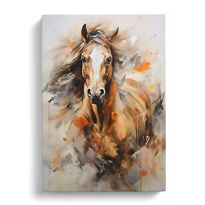 Horse Gestural Canvas Wall Art Print Framed Picture Decor Living Room Bedroom • £29.95