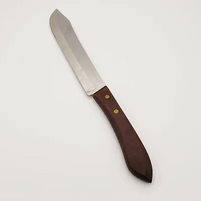 Vtg Ecko Carving Knife Slicing Stainless Wood Handle Kitchen Utensil Cutlery MCM • $14.39
