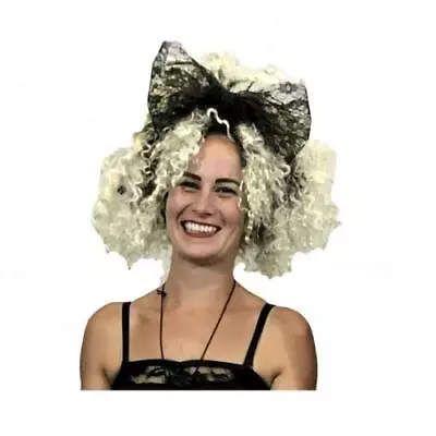 £2.79 • Buy 80s Black Lace Scarf Headband Bow 1980s Fancy Dress Accessory Dance Fame Madonna