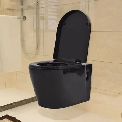 Wall Hung Toilet Ceramic Black Q8L1 • £309.99