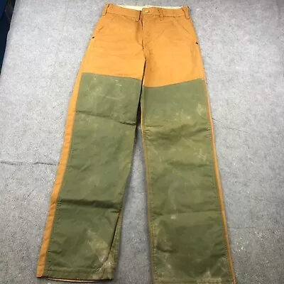 VINTAGE SafTbak Pants Mens 29x31 Brown Canvas Brush Guards Outdoors Hunting * • $22.89