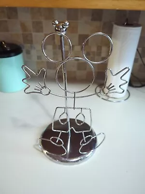 Disney Vintage Mickey Mouse Paper Towel Holder Finish Chrome Outline Wire Metal • $25