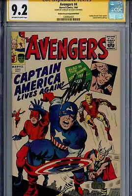 The Avengers Vol 1 4 CGC 9.2 (NM-) Golden Record Marvel (1966) Signed X1  • $2428.52