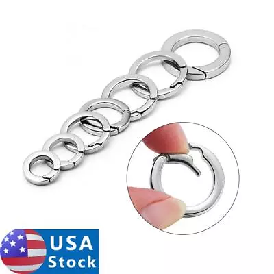 3PCS  S925 Sterling Silver Round Spring Clasp Buckle DIY Necklace Bracelet • $14.91