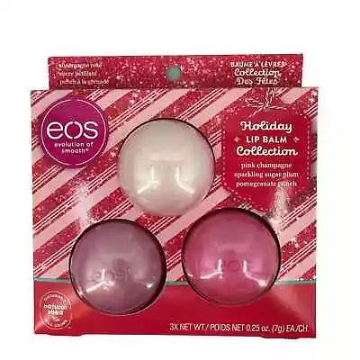 EOS Holiday Lip Balm Pink Champagne Sparkling Sugar Plum Pomegranate Punch LE • $19.99