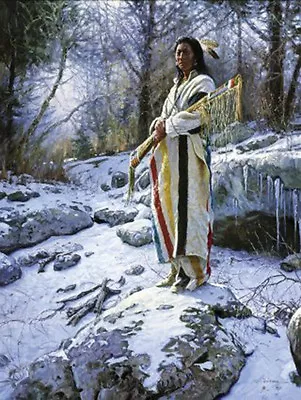 Apsaroke Guardian By Martin Grelle Native American SN LE Canvas Giclee  • $1750