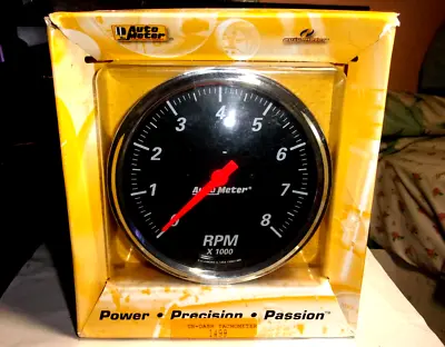 Autometer 1499 Designer Black 5  In-Dash Street Rod TACHOMETER Gauge 0-8000 RPM • $159.99