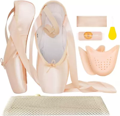 IJONDA Adult Ballet Pointe Shoes For Girls And Women With Toe Pads Mesh...  • $57.99