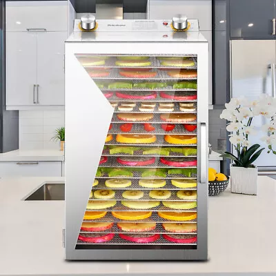 $184.44 • Buy Commercial 18 Trays Food Dehydrator Machine 304 Stainless Steel Beef Vegetable