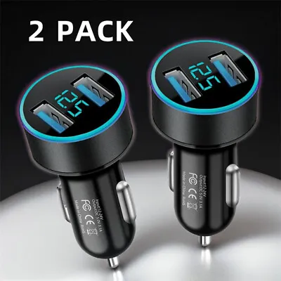 2 Pack Car Charger USB Charging Dual Port 3.1A Cigarette Lighter Adapter • $6.99