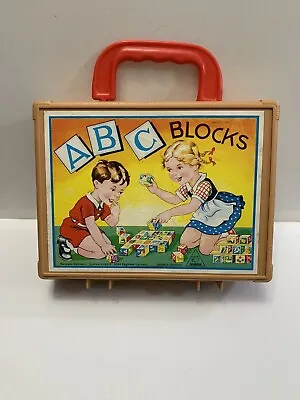 German ABC Puzzle Blocks Vintage Plastic Container EMPTY • $4