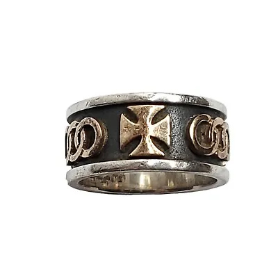 James Avery Retired Ring Maltese Cross Trinity Circles 14kt Sterling Silver 4.5 • $246.46