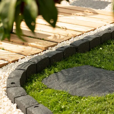 Garden Edging Lawn Border Flexible Shape Wall Path Eco Recycled Rubber Stone • £247.44