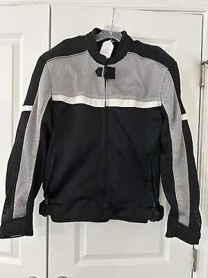 Fulmer Motorcycle Jacket Full Zip Mens S Black Silver • $32