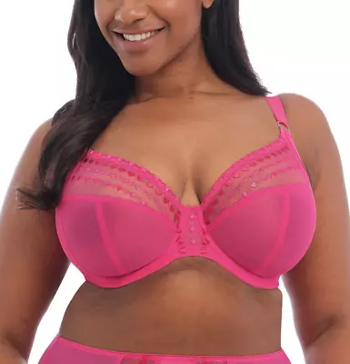 New Elomi #8900 Matilda Underwire Plunge Side Support Bra Pink Kiss 34k US/H UK • $38.50