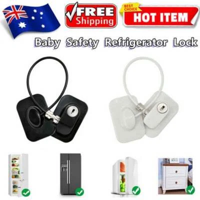 $11.33 • Buy Refrigerator Lock With Key Fridge Cabinet Window Door Drawer Child Safety Lock M