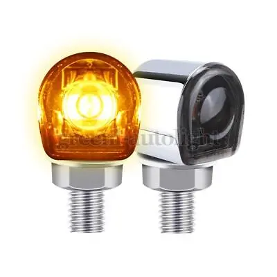 2X Motorcycle LED Turn Signal Lights Blinker Mini Chrome For Bobber Chopper Cafe • $12.99