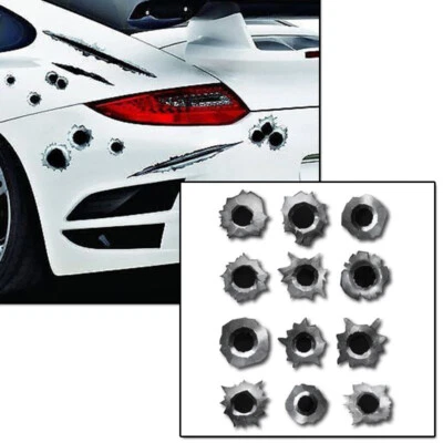 $3.30 • Buy Bullet Hole Sticker Fake Gun Shot Decal Realistic Car Truck Glass Window Vinyl
