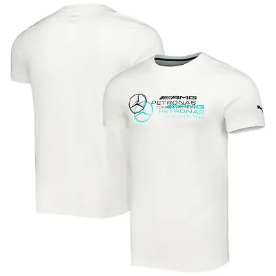Men's Puma White Mercedes-AMG Petronas F1 Team 2023 Logo T-Shirt • $44.99