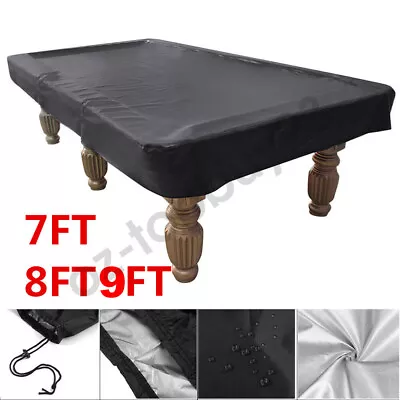 7/8/9FT Pool Snooker Billiard Table Cover Polyester Waterproof Dust Cap Outdoor • $23