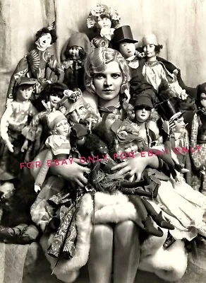 Vintage Old 1920's Photo Reprint Woman Sitting With Dozens Of DOLLS Funny Faces • $9.90