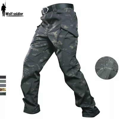 Waterproof Men's Softshell Tactical Pants Army Cargo Winter Fleece Pants Hiking • $45.59