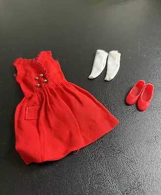 Vintage Barbie - Skipper Outfit - “Red Sensation” Outfit #1901 - Red Dress • $15