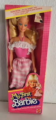 Mattel Vintage 1982 My First Barbie Doll #1875 Pink Gingham  Superstar Era! NIB! • $100